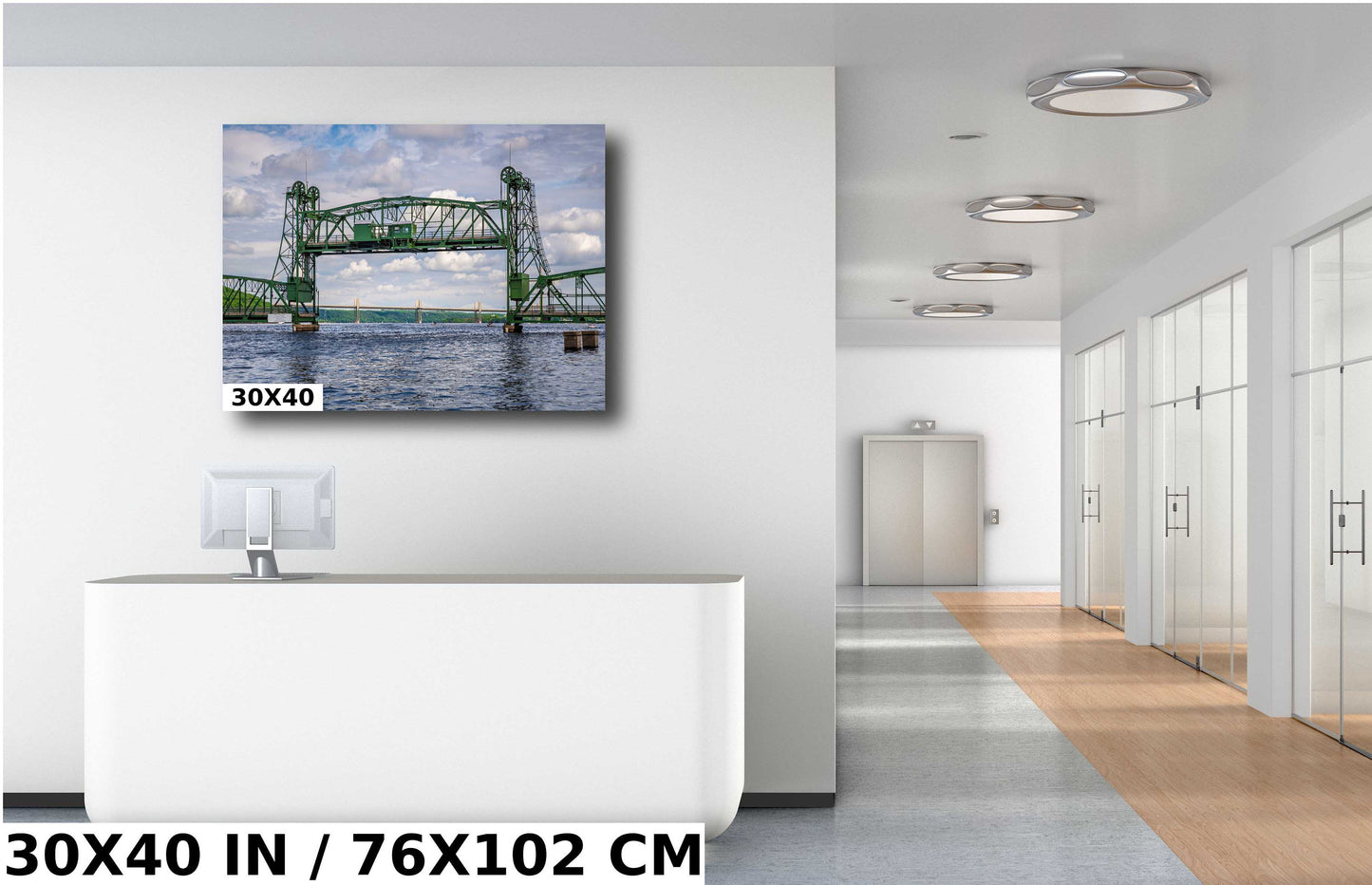 Scenic Crossing: Stillwater Historic Lift Bridge Across St. Croix Bridge Acrylic Canvas Print Minnesota Landscape Wall Art