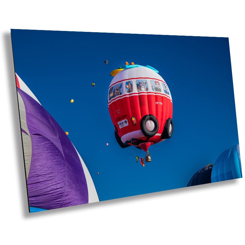 Balloon Fiesta Road Trip: A Volkswagen Van Hot Air Balloon at Albuquerque Balloon Fiesta Wall Art Metal Canvas Print New Mexico Landscape