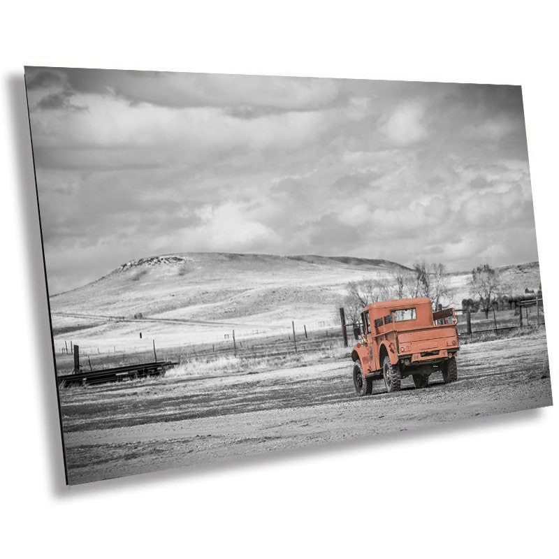 Back in Time with Grandpa's Truck: Vintage Truck Wall Art Nostalgic Photography Metal Aluminum Print