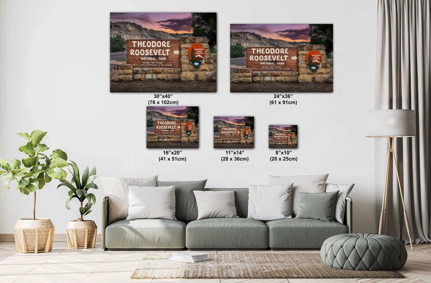 Welcome to Theodore Roosevelt National Park: Medore North Dakota Signage Metal Aluminum Print Wall Art