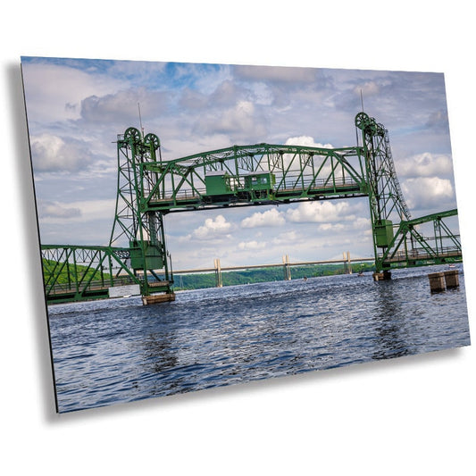 Scenic Crossing: Stillwater Historic Lift Bridge Across St. Croix Bridge Acrylic Canvas Print Minnesota Landscape Wall Art