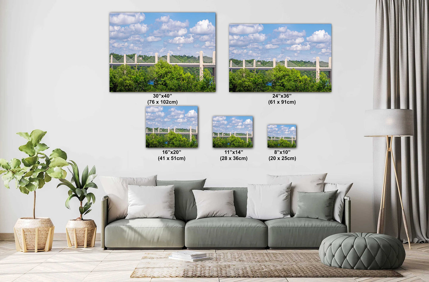 Bridge to Nature: New St. Croix Crossing Bridge Amidst Forest and Valley Metal Canvas Print Minnesota and Wisconsin Extradosed Bridge