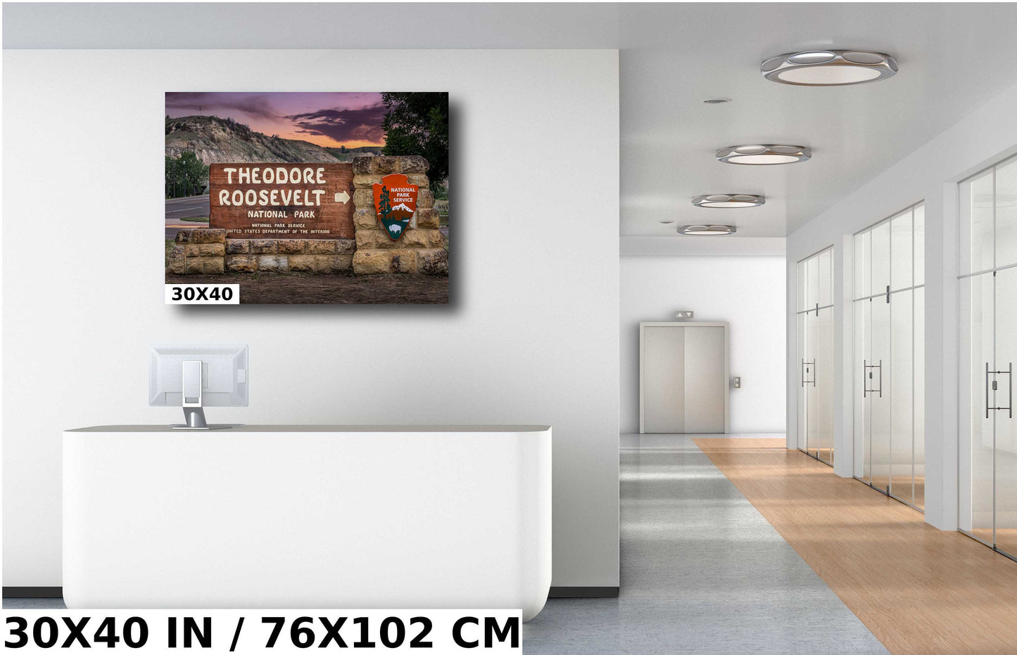 Welcome to Theodore Roosevelt National Park: Medore North Dakota Signage Metal Aluminum Print Wall Art