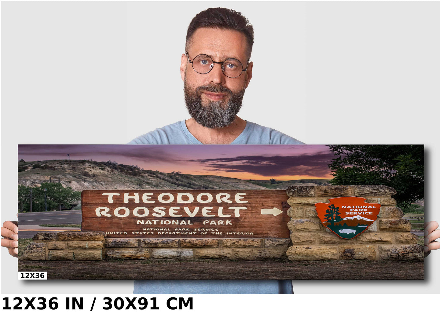 Welcome to Theodore Roosevelt National Park: Medore North Dakota Signage Metal Aluminum Print Wall Art