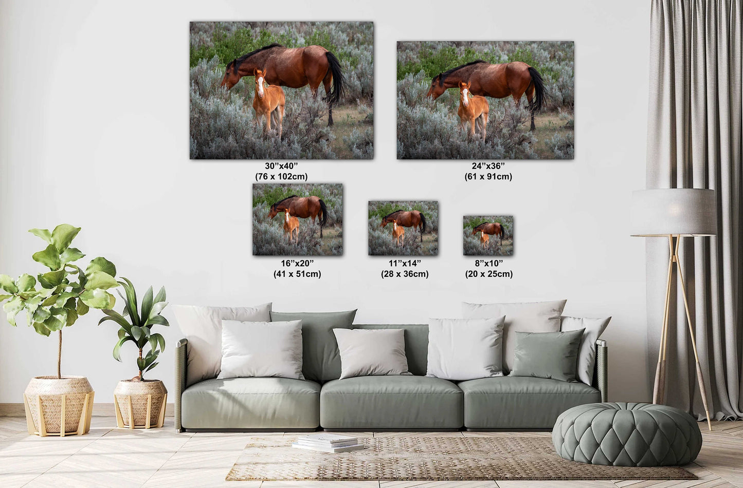 Generations in the Wild: Young and Adult Horses of Theodore Roosevelt National Park Metal Aluminum Print North Dakota Wall Art