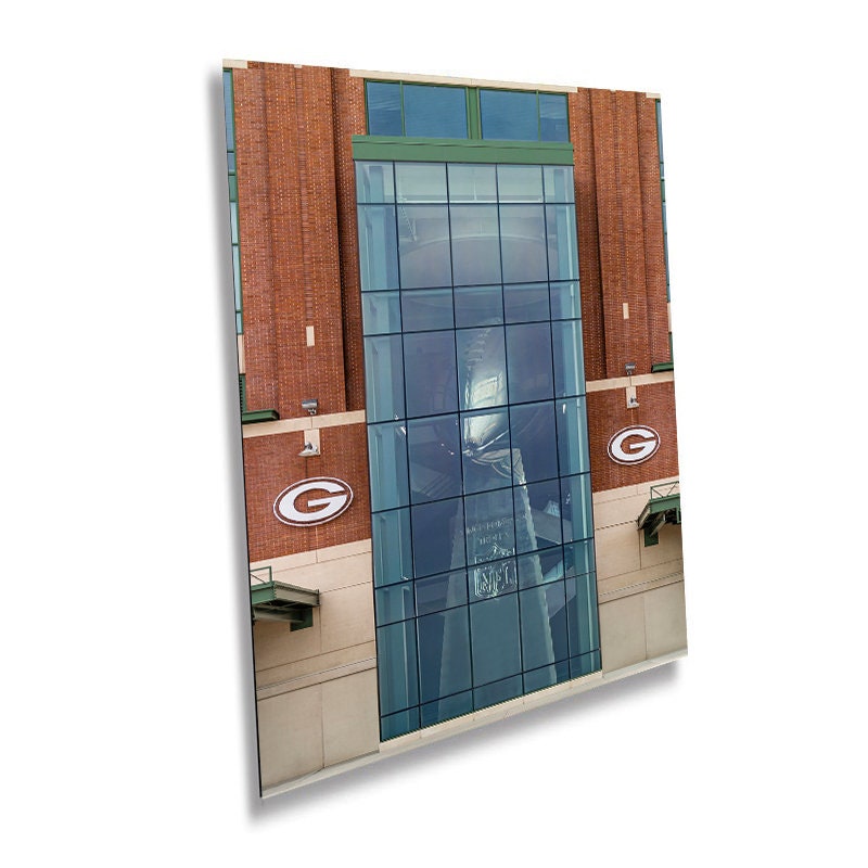 Giant Lombardi Trophy: Lambeau Field Wall Art Photography Metal Canvas Print Green Bay Packers Wisconsin