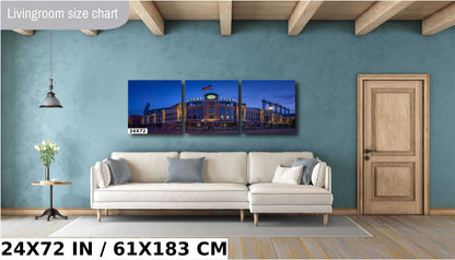 As The Rockies Sleep: Dawn at Coors Field Stadium Downtown Denver, Colorado Wall Art Metal Aluminum Print Baseball Stadium Colorado Rockies