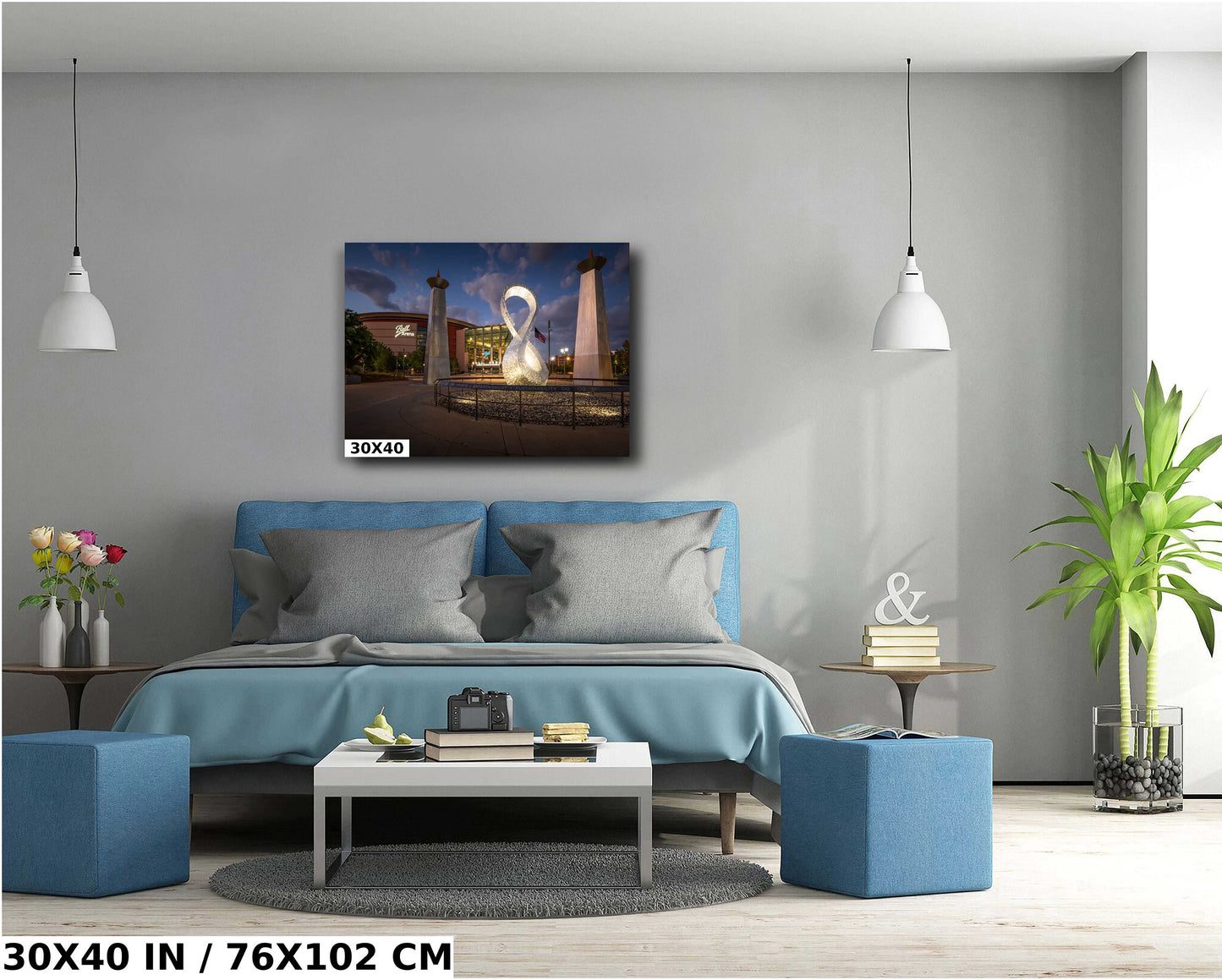 Home of the Avalanch and Nuggets: Ball Arena Monument from the Front Denver, Colorado Wall Art Canvas Print Multi-purpose Indoor Arena