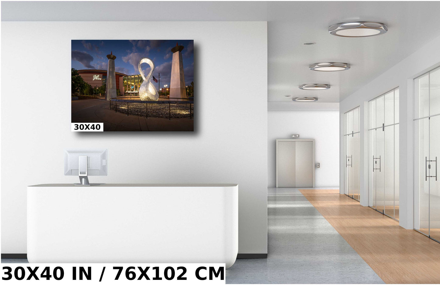 Home of the Avalanch and Nuggets: Ball Arena Monument from the Front Denver, Colorado Wall Art Canvas Print Multi-purpose Indoor Arena