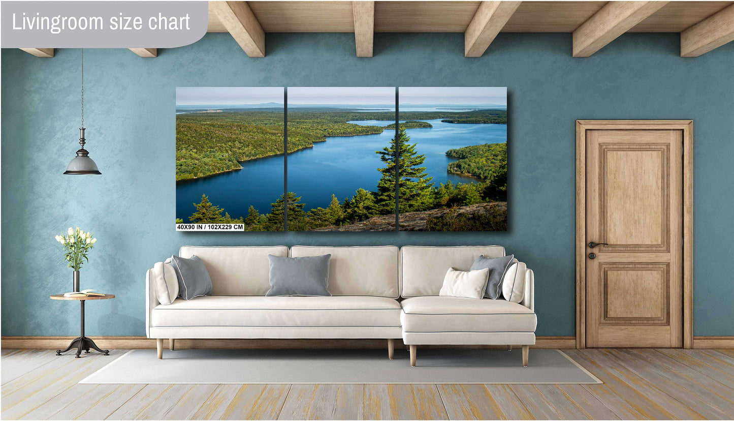 Echo Lake Serenity: Tranquil Waters in Acadia National Park Maine Wall Art Metal Canvas Print Echo Lake Beach Photography