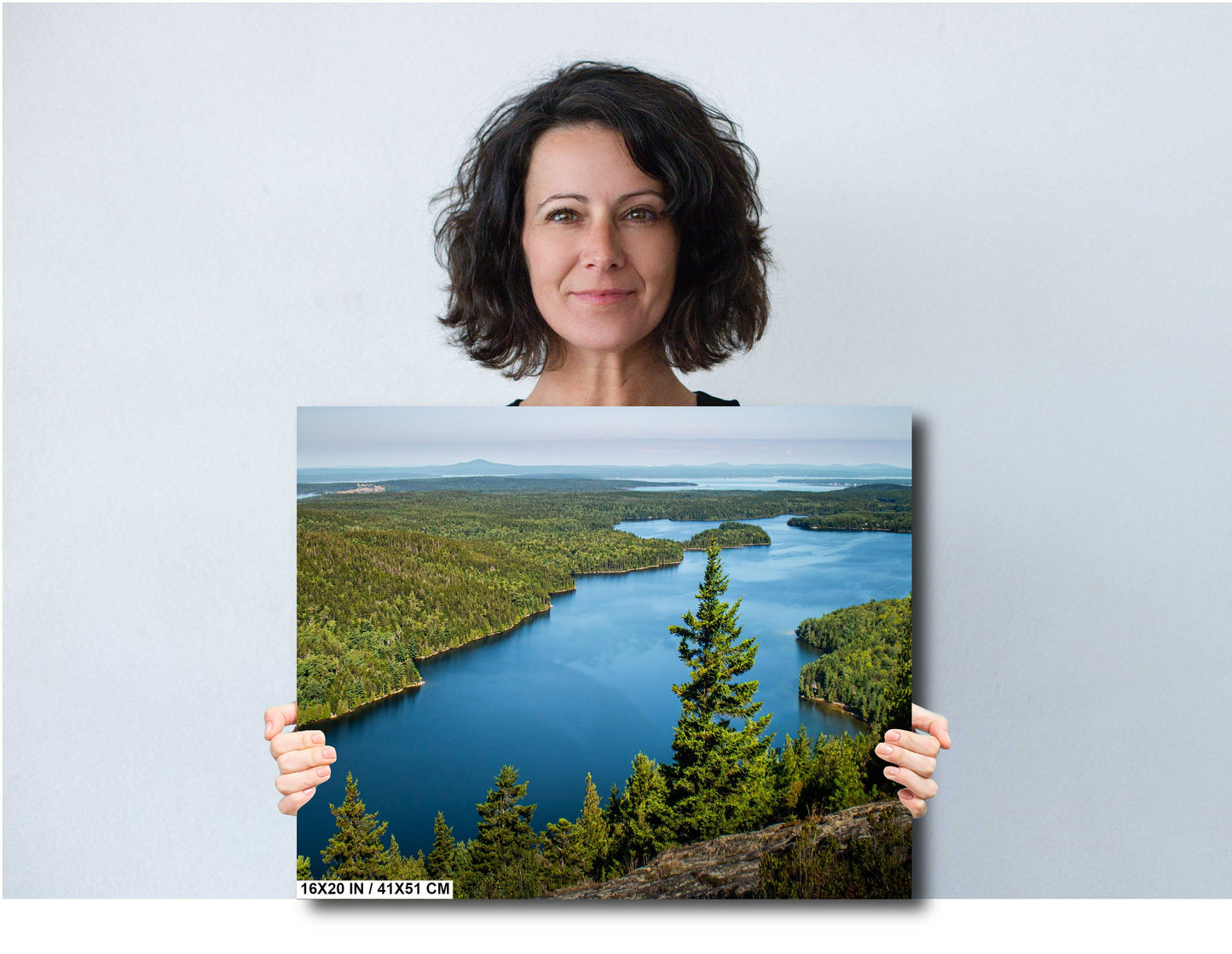 Echo Lake Serenity: Tranquil Waters in Acadia National Park Maine Wall Art Metal Canvas Print Echo Lake Beach Photography