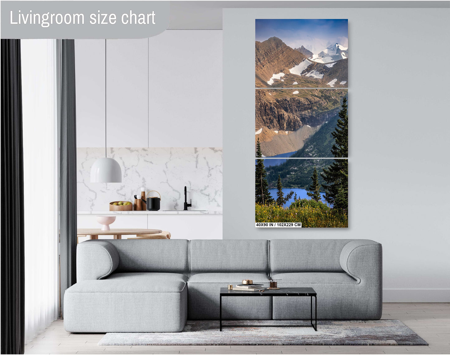 Across the Divide: Glacier National Park's Canadian Border Scene Wall Art Montana Overlooking Summit Metal Canvas Print