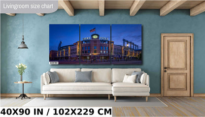 As The Rockies Sleep: Dawn at Coors Field Stadium Downtown Denver, Colorado Wall Art Metal Aluminum Print Baseball Stadium Colorado Rockies