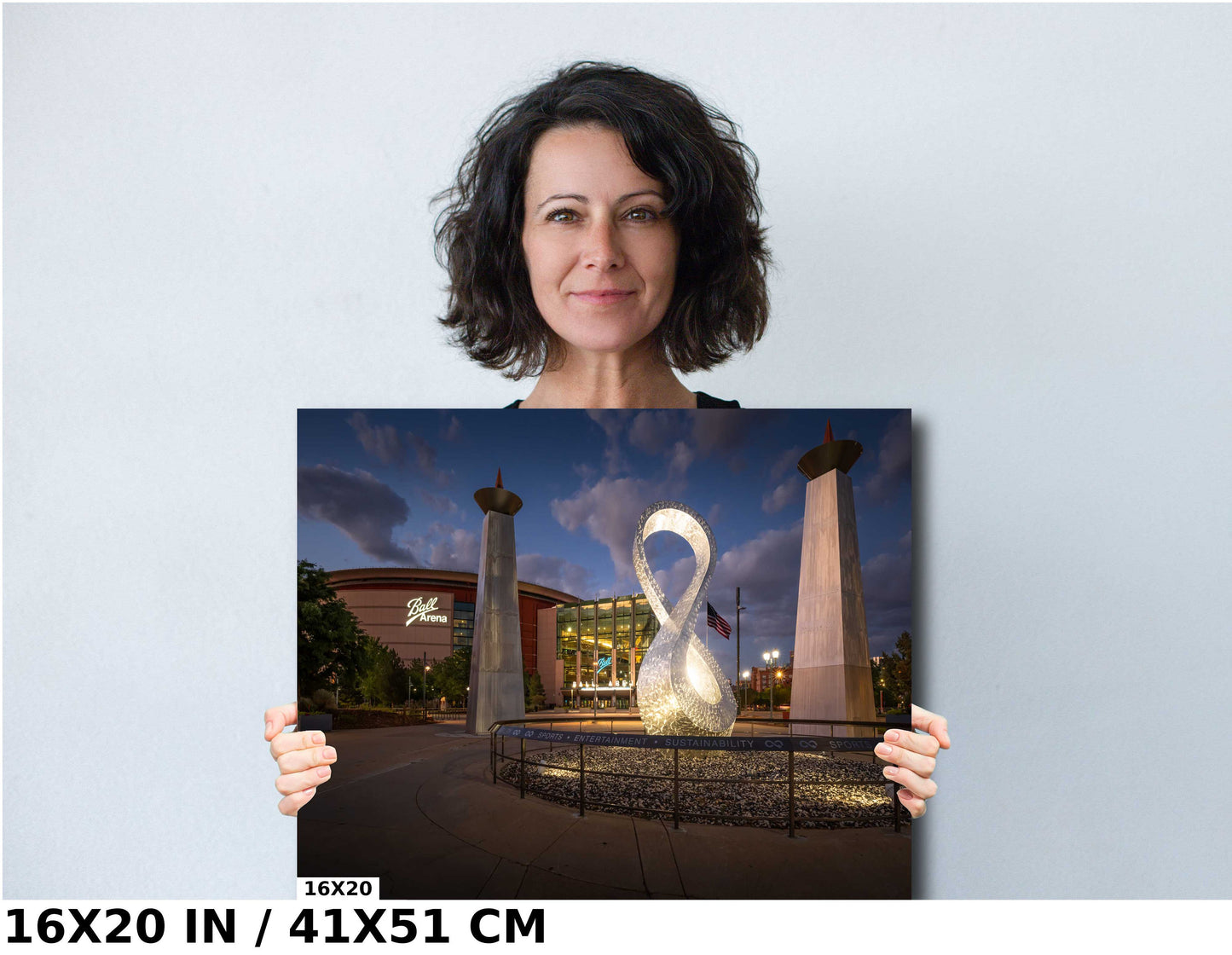 Home of the Avalanch and Nuggets: Ball Arena Monument from the Front Denver, Colorado Wall Art Canvas Print Multi-purpose Indoor Arena