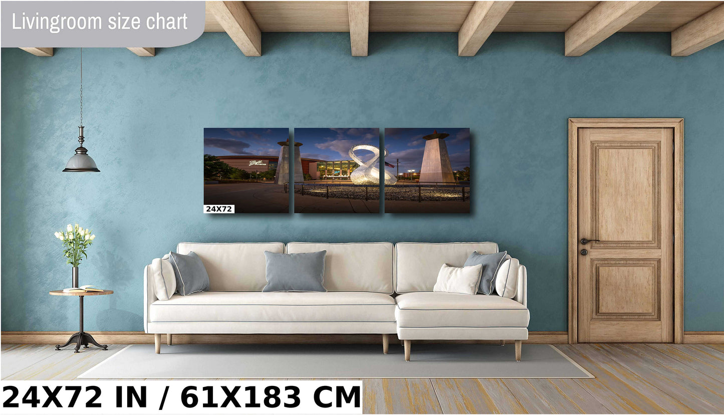 Home of the Avalanch and Nuggets: Ball Arena Monument from the Front Denver, Colorado Wall Art Canvas Print Multi-purpose Indoor Arena