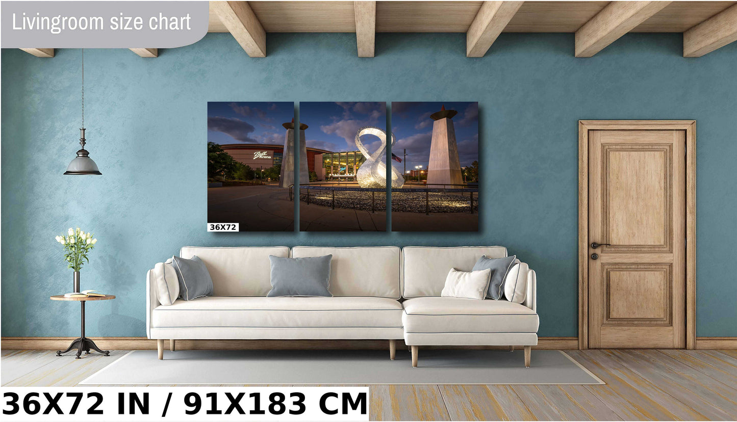 Home of the Avalanch and Nuggets: Ball Arena Monument from the Front Denver, Colorado Wall Art Canvas Print Multi-purpose Indoor Arena