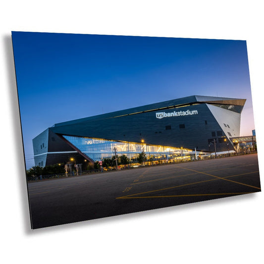 U.S. Bank Vikings Stadium at Twilight: Downtown Minneapolis, Minnesota Stadium Wall Art Metal Canvas Print