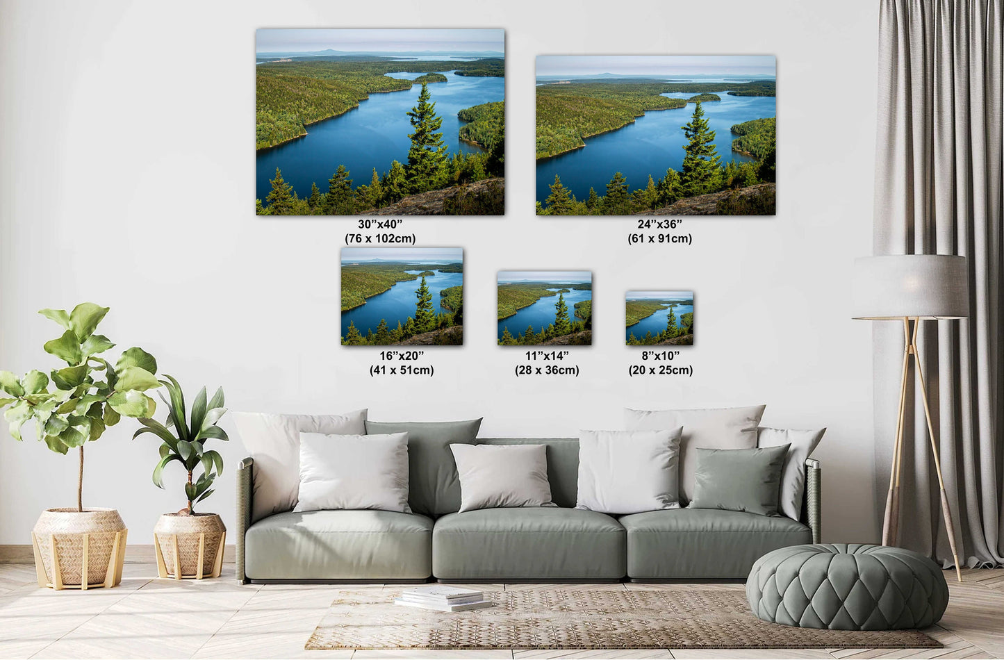 Echo Lake Serenity: Tranquil Waters in Acadia National Park Maine Wall Art Metal Canvas Print Echo Lake Beach Photography