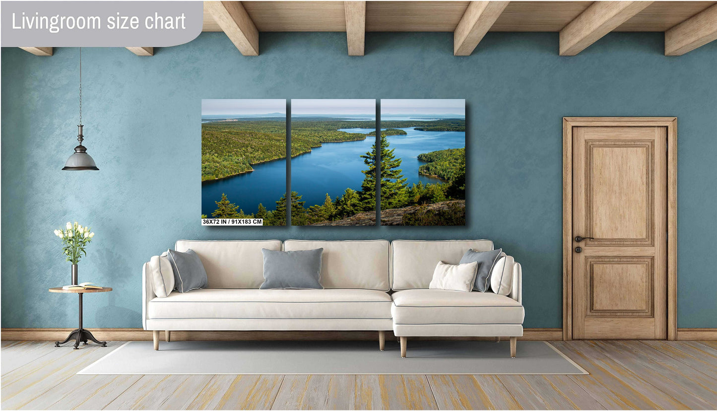 Echo Lake Serenity: Tranquil Waters in Acadia National Park Maine Wall Art Metal Canvas Print Echo Lake Beach Photography