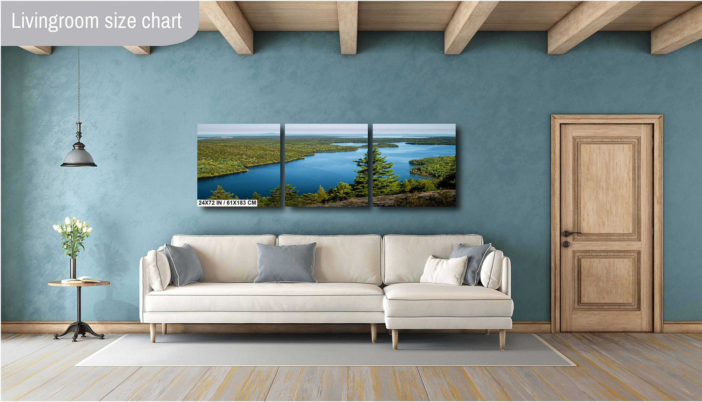 Echo Lake Serenity: Tranquil Waters in Acadia National Park Maine Wall Art Metal Canvas Print Echo Lake Beach Photography