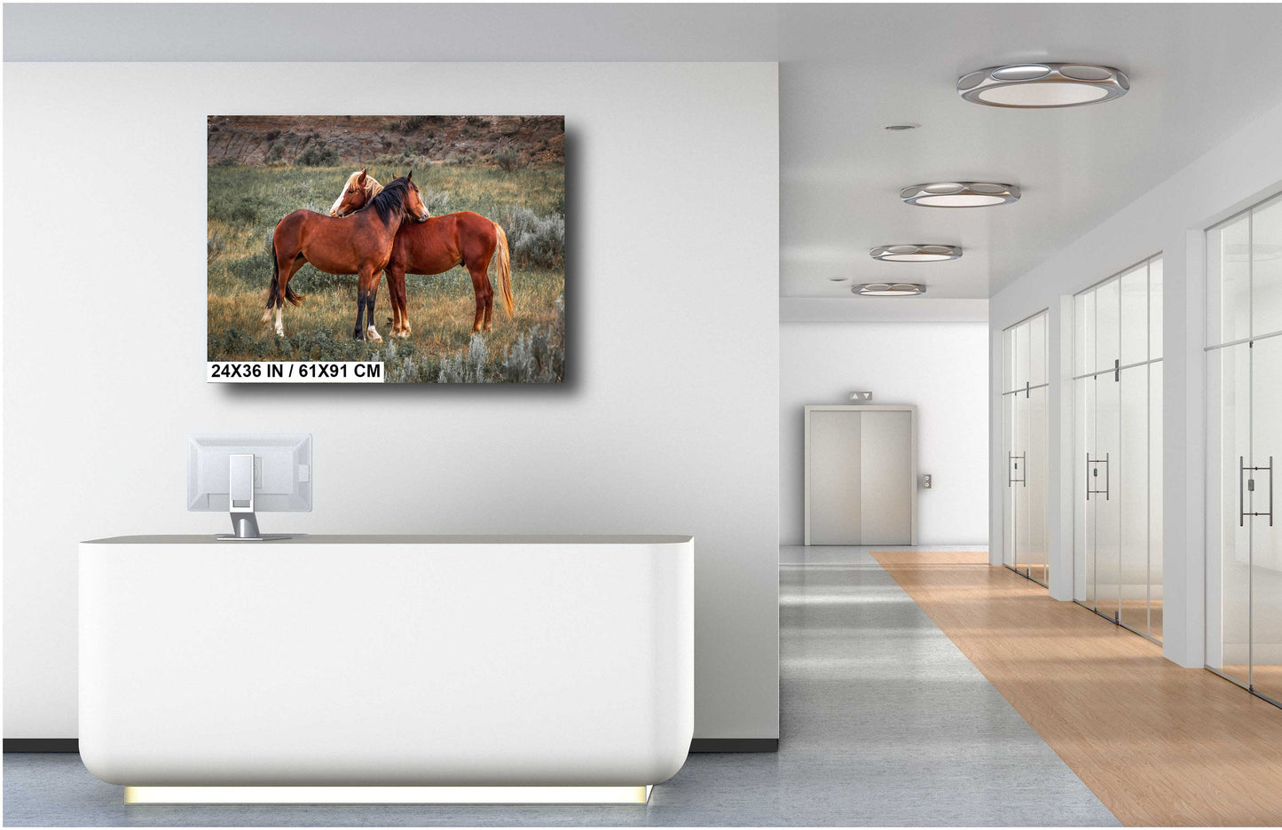 Loving Horses: Mare and Stallion Interaction Wall Art Metal Canvas Print Theodore Roosevelt Park North Dakota Horse Photography