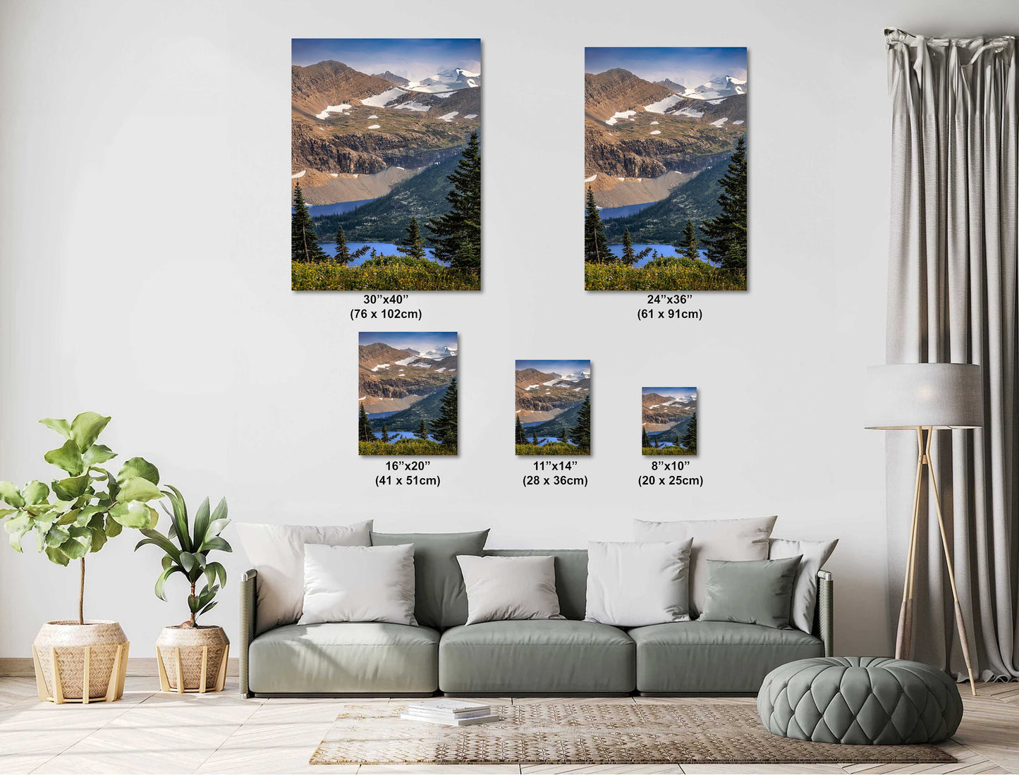 Across the Divide: Glacier National Park's Canadian Border Scene Wall Art Montana Overlooking Summit Metal Canvas Print