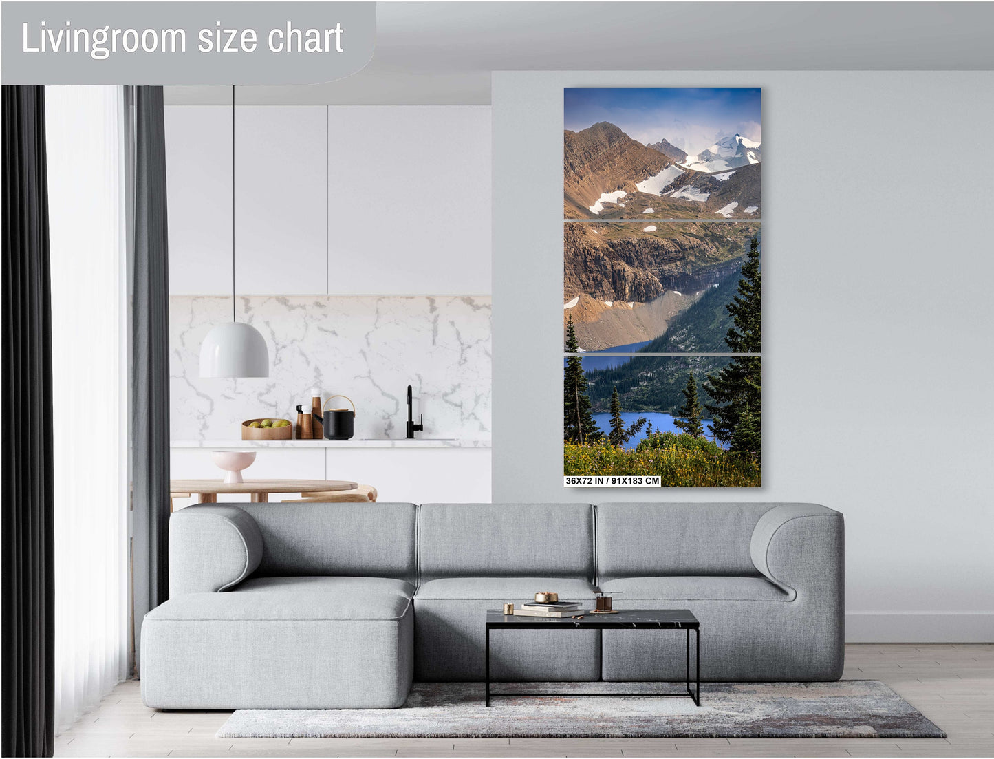 Across the Divide: Glacier National Park's Canadian Border Scene Wall Art Montana Overlooking Summit Metal Canvas Print