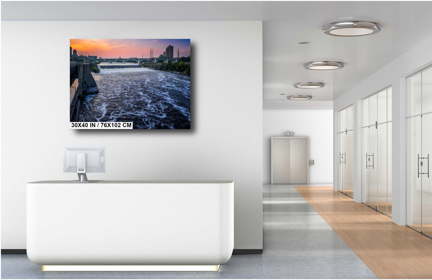 Saint Anthony Falls: A Natural Wonder in the Heart of Minneapolis Minnesota Wall Art Metal Canvas Print Mississippi River Waterfall