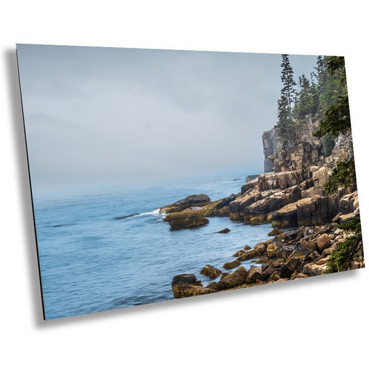 Maine's Coastal Wonderland: Otter Cliff Acadia National Park Rocky Edges Wall Art Metal Aluminum Print Maine Home Decor