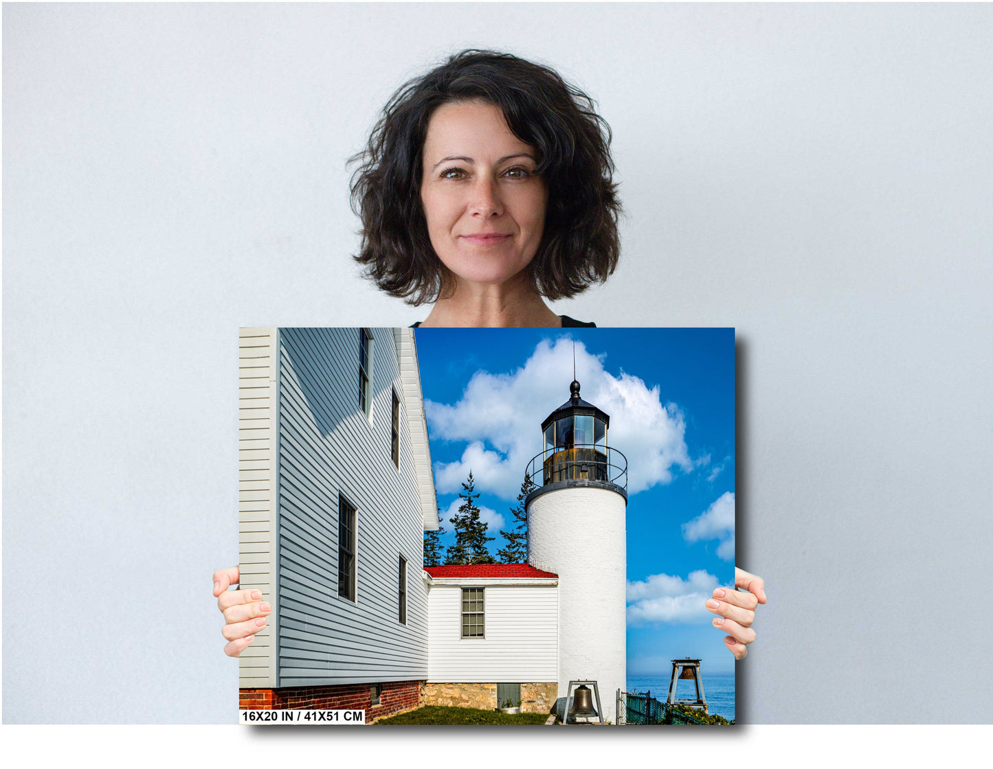 Acadia’s Beacon of Clarity: Bass Harbor Head Light Station on a Sunny Day Metal Canvas Print Acadia National Park Maine Wall