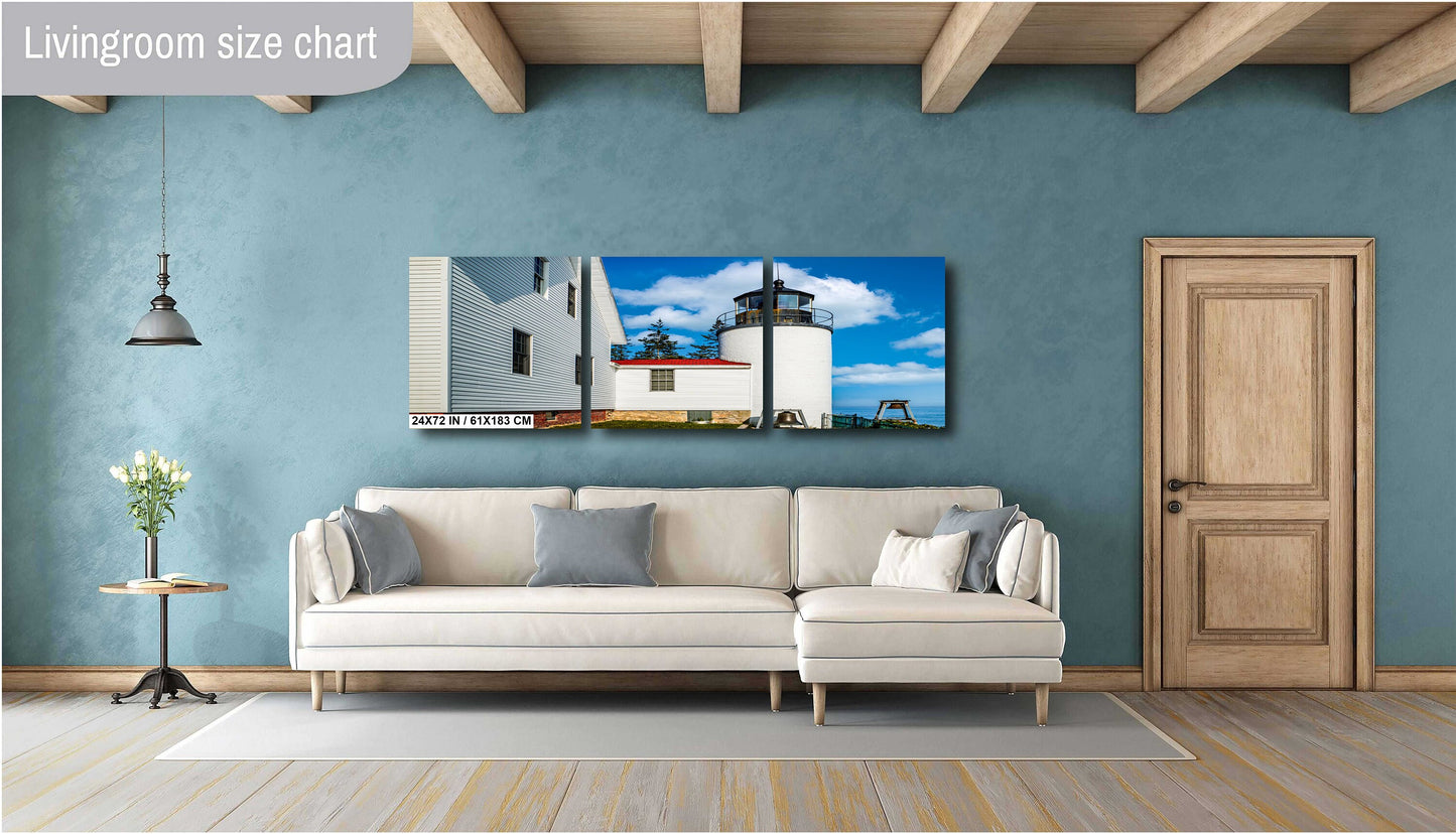 Acadia’s Beacon of Clarity: Bass Harbor Head Light Station on a Sunny Day Metal Canvas Print Acadia National Park Maine Wall