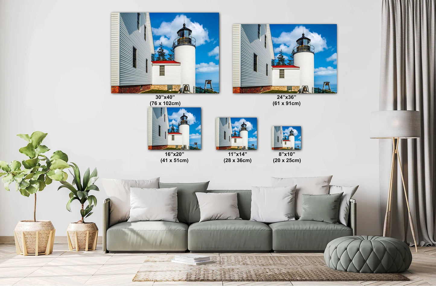 Acadia’s Beacon of Clarity: Bass Harbor Head Light Station on a Sunny Day Metal Canvas Print Acadia National Park Maine Wall