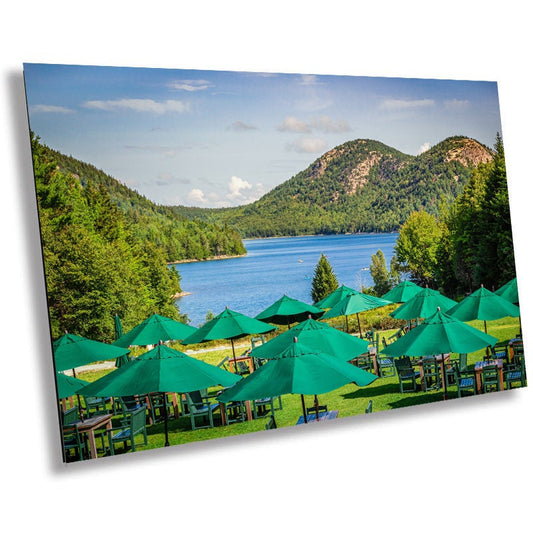 Acadia's Iconic Tea House: Jordan Pond House at Acadia National Park Maine Wall Art Metal Canvas Print Acadia Landmark  Photography