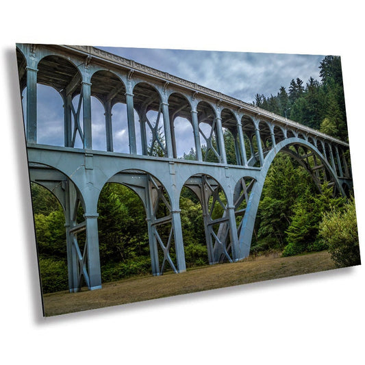 Oregon Coastal Passage: Cape Creek Bridge, Heceta Headland Metal Aluminum Print Oregon Wall Art Photography Home Decor Oregon Iconic Bridge