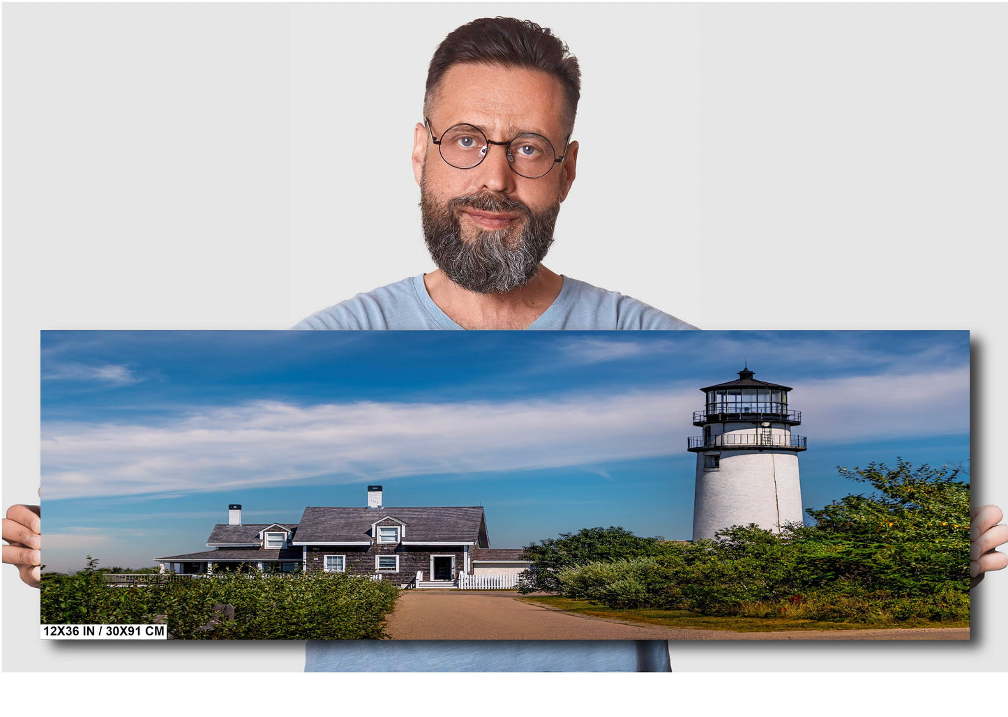 Cape Cod Guardian: Highland Lighthouse Cape Cod National Seashore, North Truro Massachusetts Wall Art Metal Canvas Print Nautical