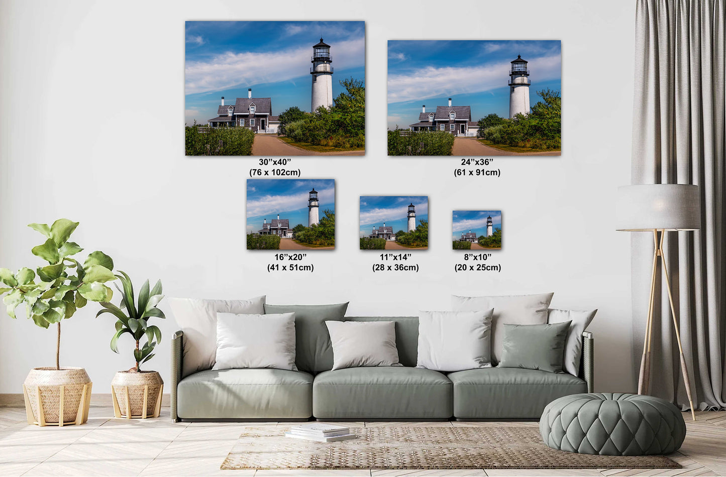 Cape Cod Guardian: Highland Lighthouse Cape Cod National Seashore, North Truro Massachusetts Wall Art Metal Canvas Print Nautical