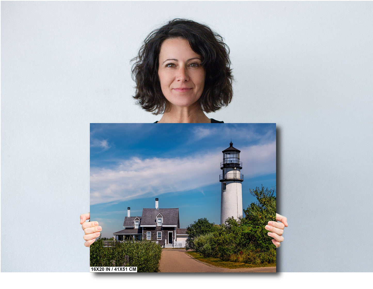 Cape Cod Guardian: Highland Lighthouse Cape Cod National Seashore, North Truro Massachusetts Wall Art Metal Canvas Print Nautical