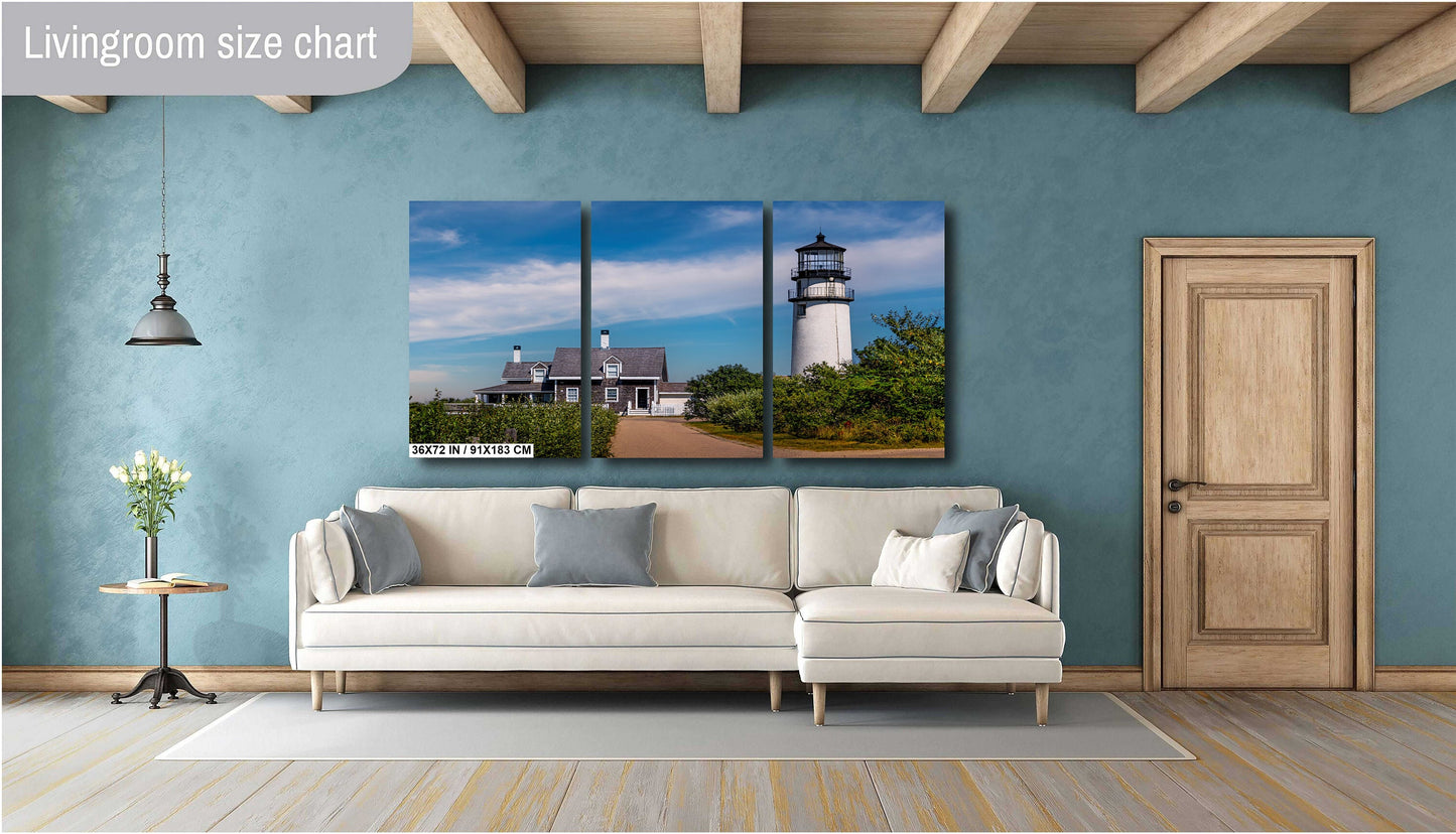 Cape Cod Guardian: Highland Lighthouse Cape Cod National Seashore, North Truro Massachusetts Wall Art Metal Canvas Print Nautical