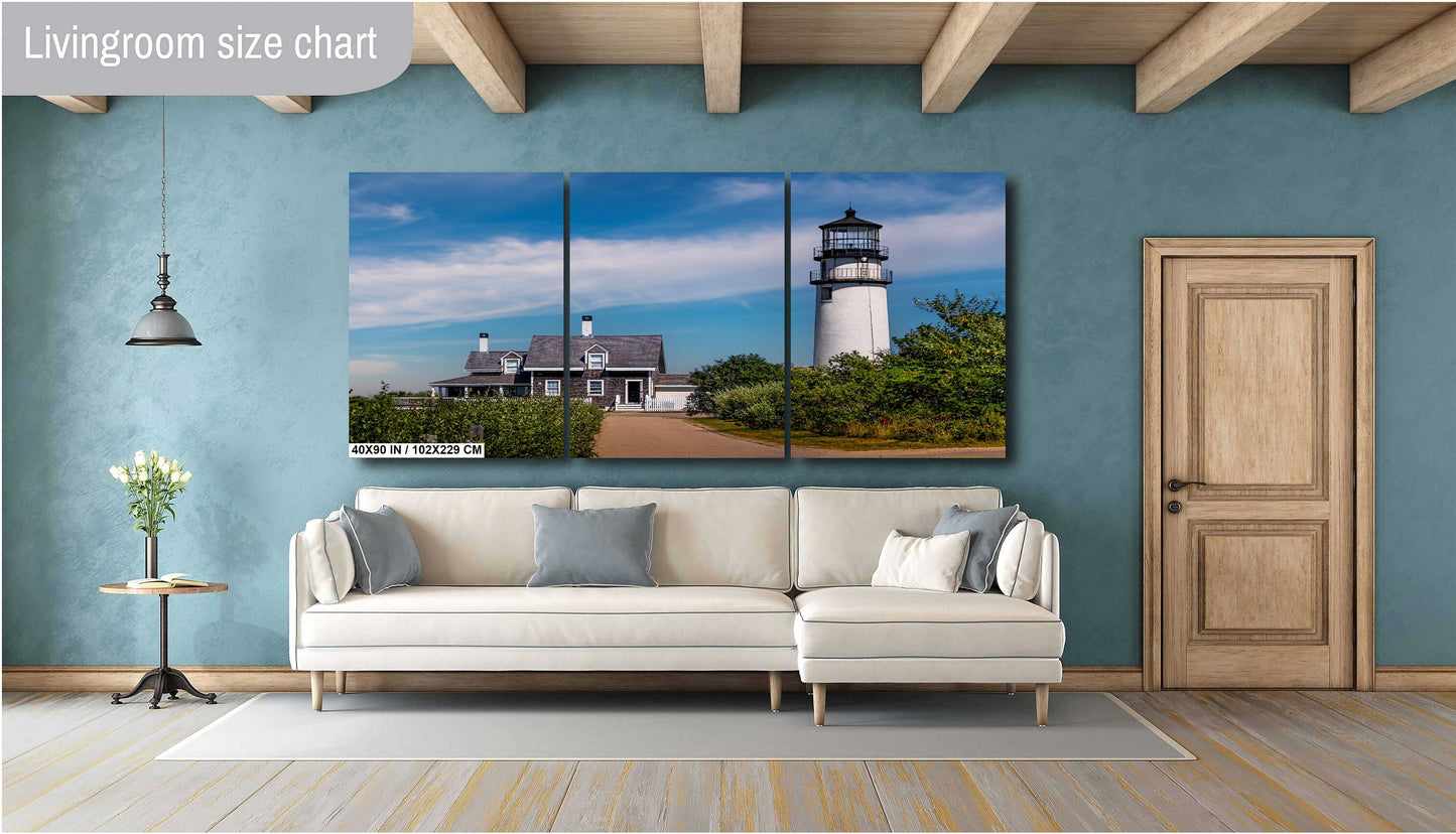 Cape Cod Guardian: Highland Lighthouse Cape Cod National Seashore, North Truro Massachusetts Wall Art Metal Canvas Print Nautical