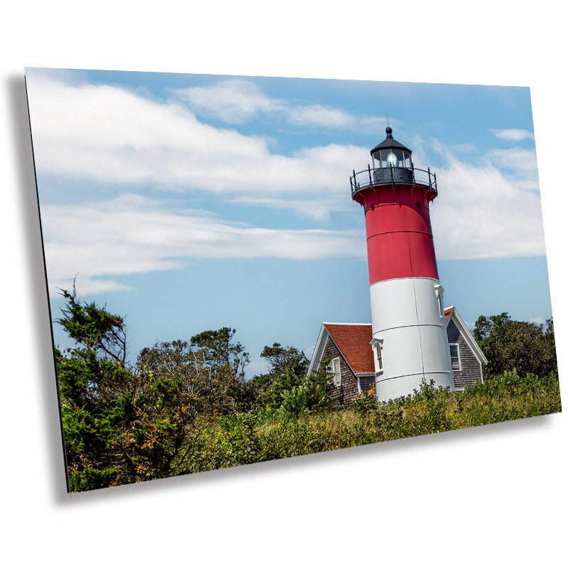 Cape Cod Guiding Light: Nauset Lighthouse, Massachusetts Cape Cod National Seashore Metal Aluminum Print Wall Art Nautical Landscape