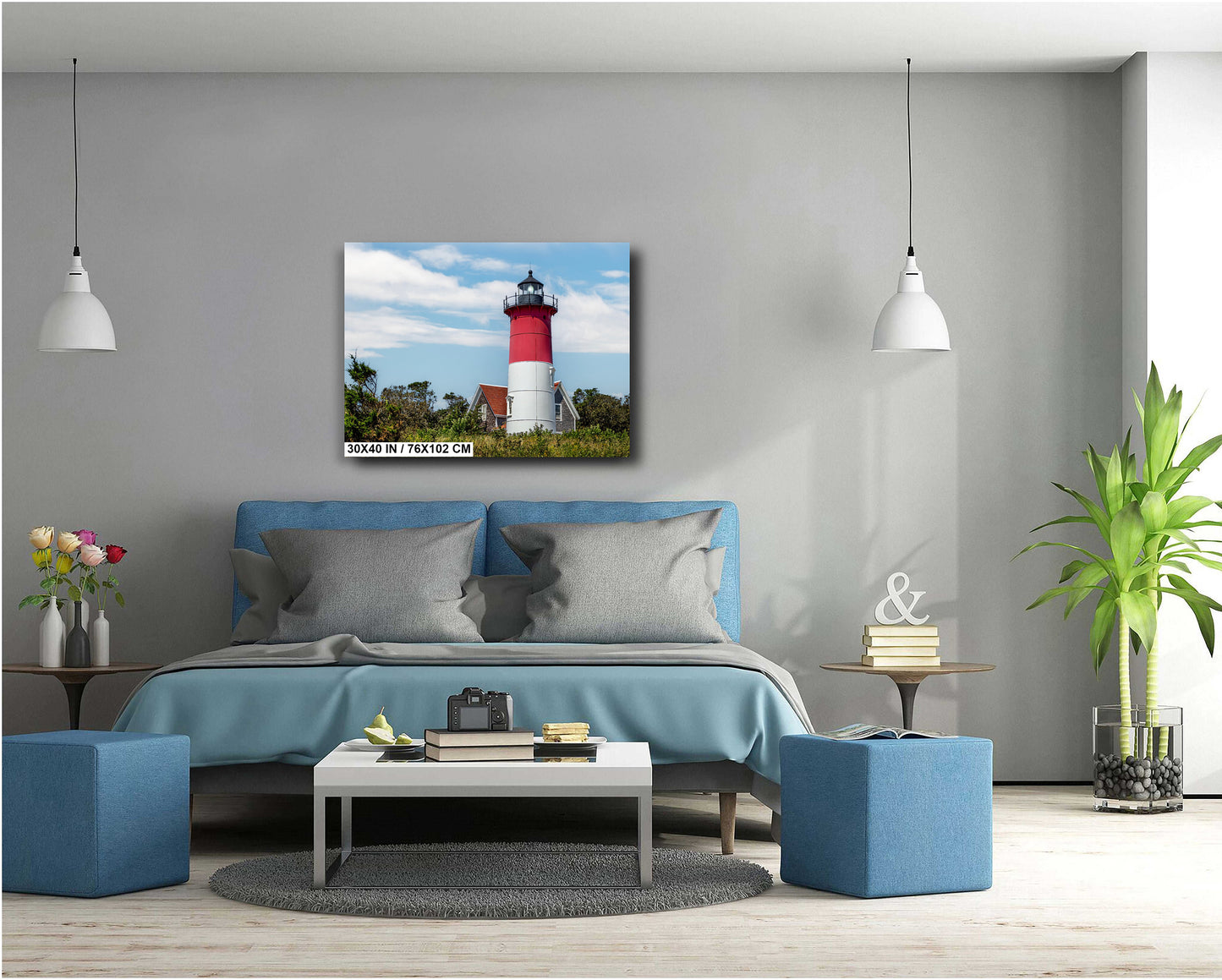 Cape Cod Guiding Light: Nauset Lighthouse, Massachusetts Cape Cod National Seashore Metal Aluminum Print Wall Art Nautical Landscape