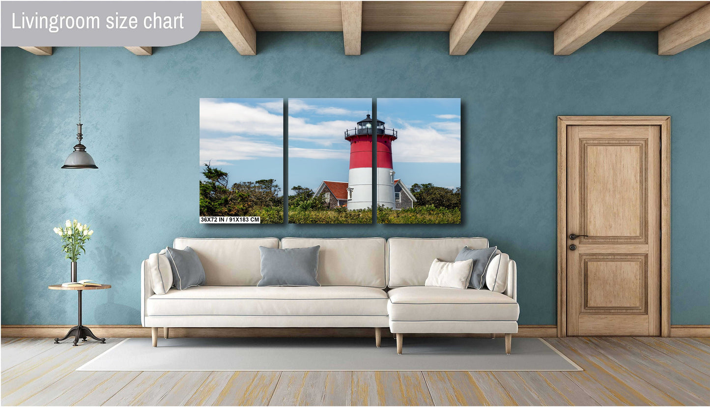 Cape Cod Guiding Light: Nauset Lighthouse, Massachusetts Cape Cod National Seashore Metal Aluminum Print Wall Art Nautical Landscape