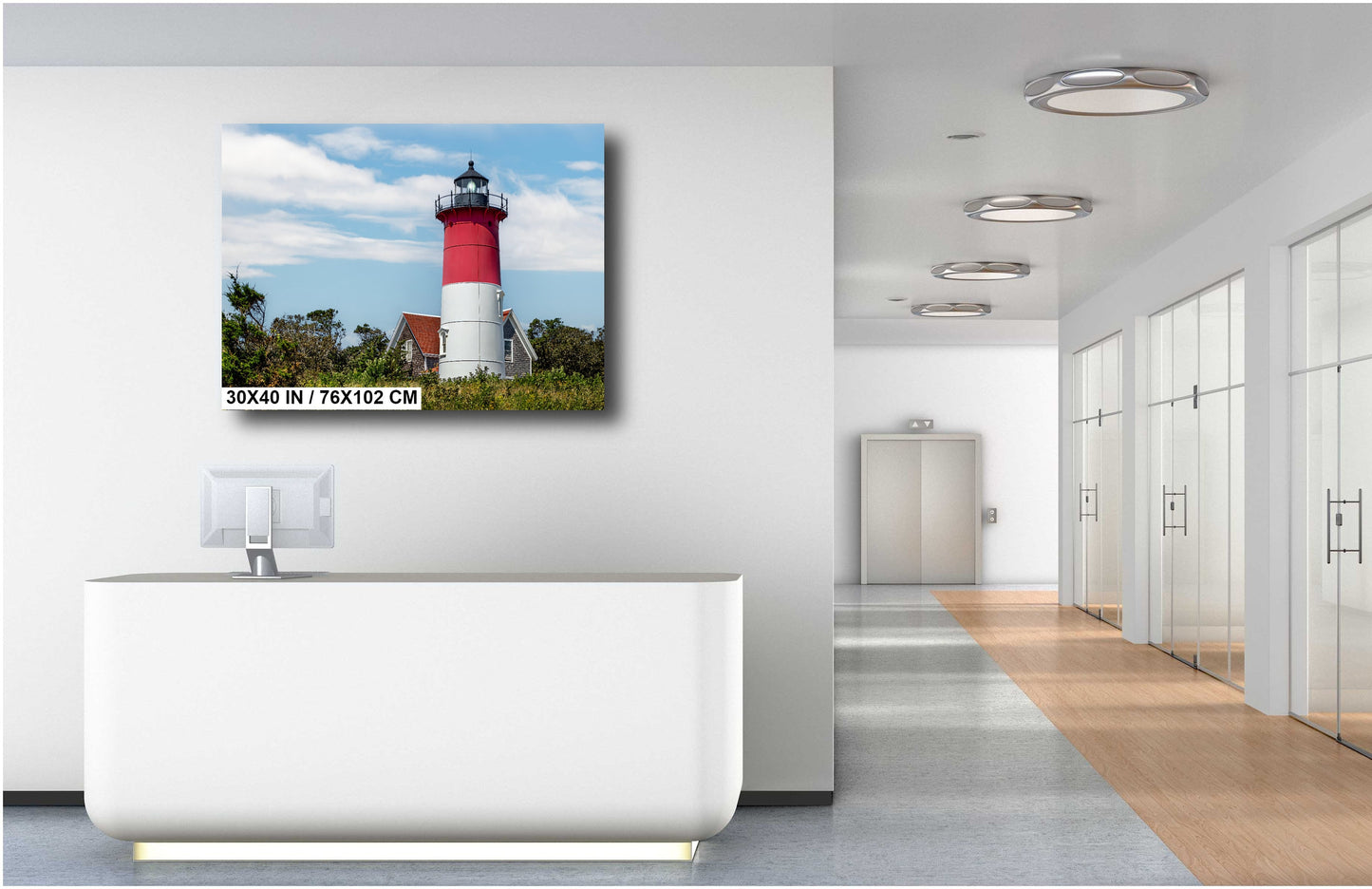 Cape Cod Guiding Light: Nauset Lighthouse, Massachusetts Cape Cod National Seashore Metal Aluminum Print Wall Art Nautical Landscape