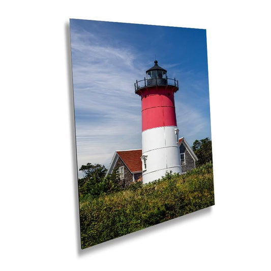 Cape Cod Beacon: Nauset Lighthouse, Massachusetts Cape Cod National Seashore Metal Canvas Print Nautical Wall Art Home Decor Portrait