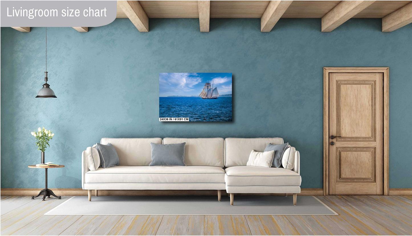 Sailing Past Martha’s Vineyard: Sailboat off Cape Cod's Coast Massachusetts Metal Aluminum Print Wall Art Seascape Photography