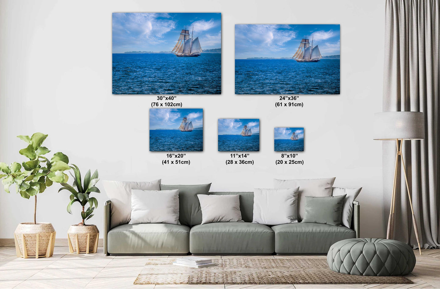 Sailing Past Martha’s Vineyard: Sailboat off Cape Cod's Coast Massachusetts Metal Aluminum Print Wall Art Seascape Photography