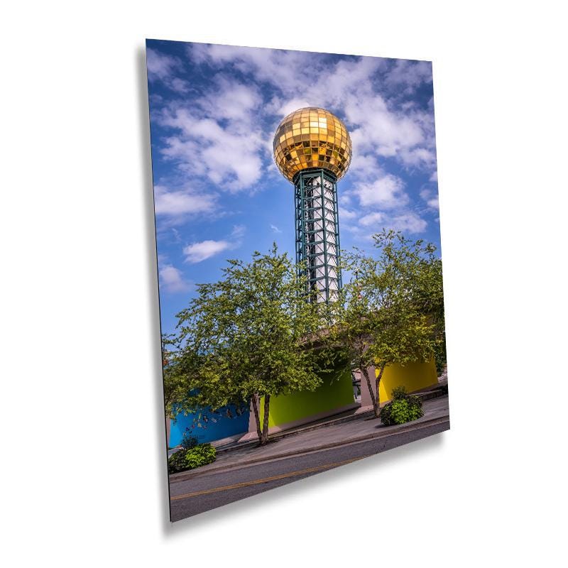 Sunsphere Sky High Marvel: Knoxville World's Fair Park Wall Art Metal Aluminum Print Tennessee Historical Landmark