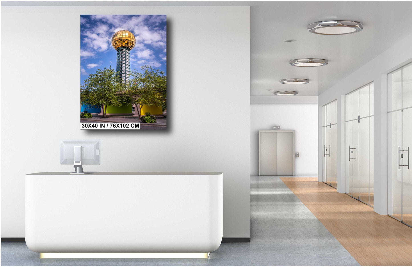 Sunsphere Sky High Marvel: Knoxville World's Fair Park Wall Art Metal Aluminum Print Tennessee Historical Landmark