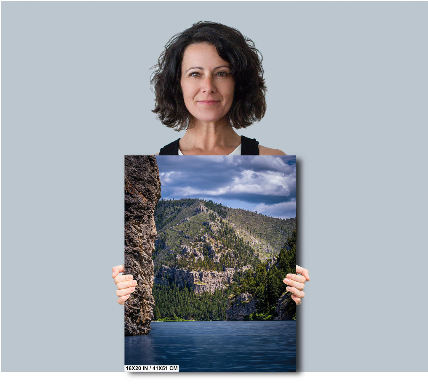 Montana's Rocky Shoreline: Gates of the Mountains Wilderness Wall Art Metal Canvas Print Helena National Forest Portrait Home Decor