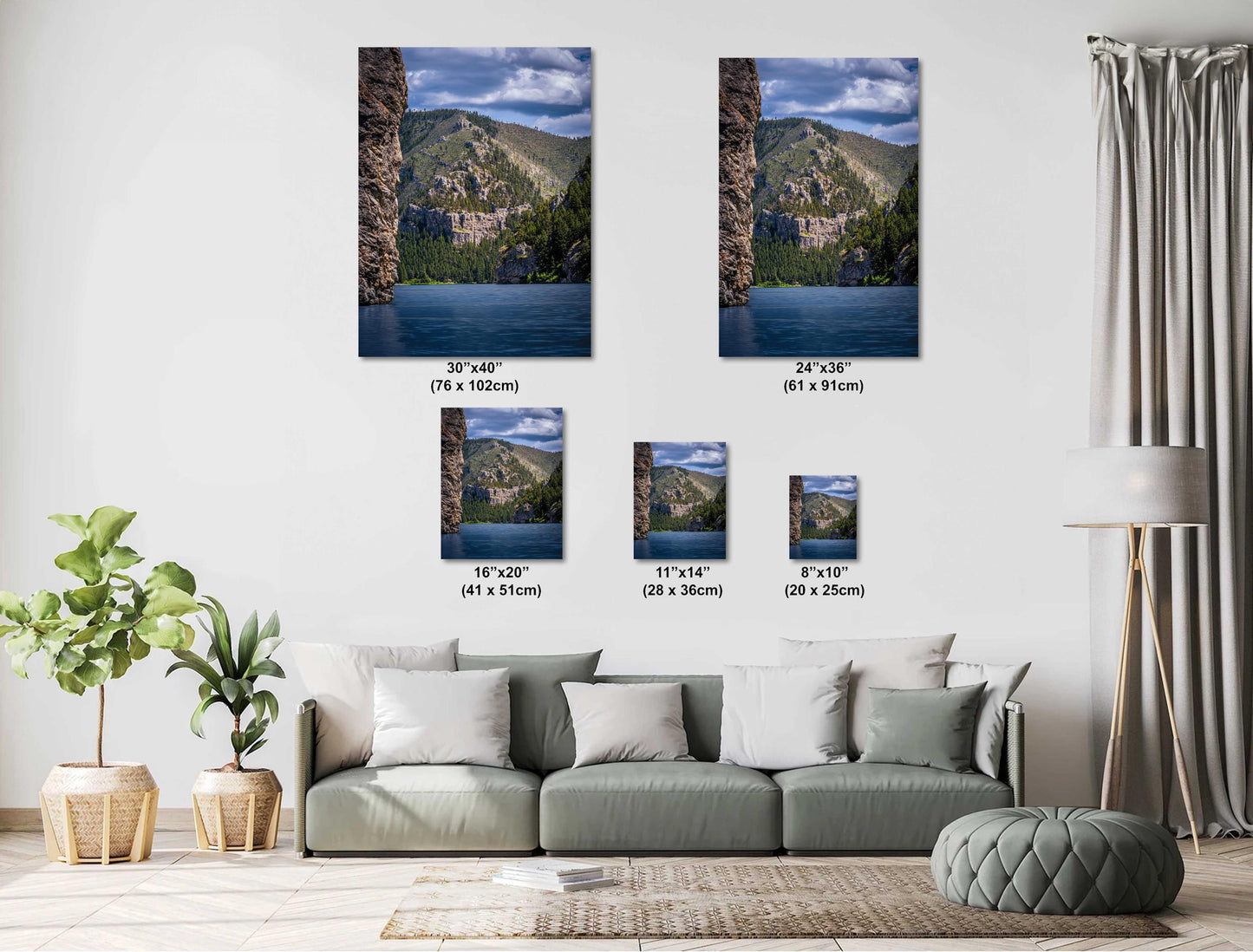 Montana's Rocky Shoreline: Gates of the Mountains Wilderness Wall Art Metal Canvas Print Helena National Forest Portrait Home Decor